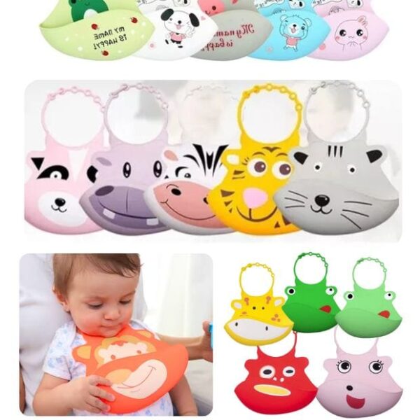 Babero de Silicona Infantil Animalitos en Cajita – Modelos Surtidos