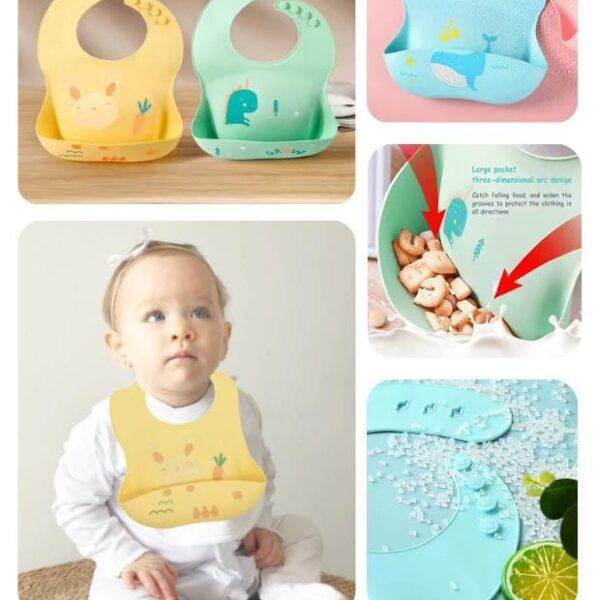 Babero Infantil de Silicona Cake, Ideal para Bebé