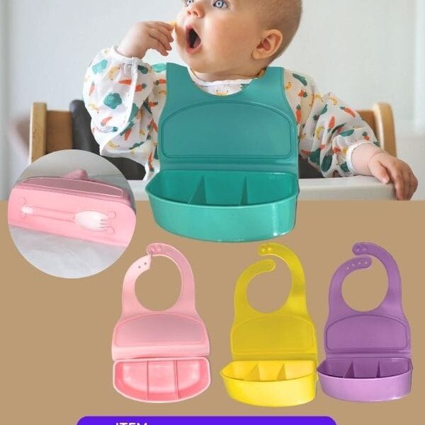 Babero Infantil Taper de Silicona, Diseño Único, Ideal para Bebé