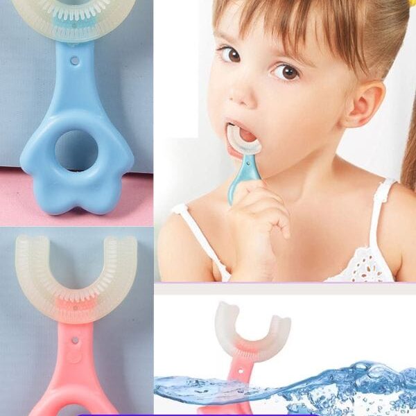 Cepillo de dientes en forma de U para niños 360