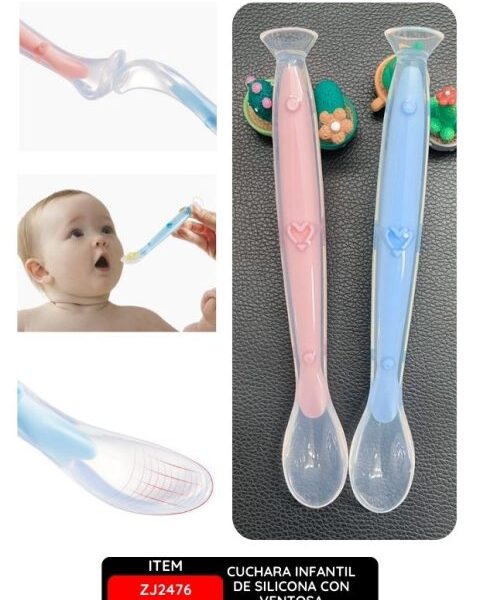Cuchara Infantil de Silicona con Ventosa - en Bolsita