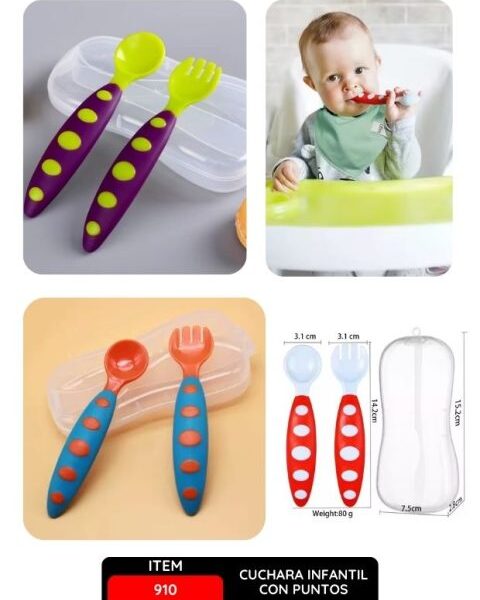 Cuchara Infantil con Puntos – Estuche 2 Piezas