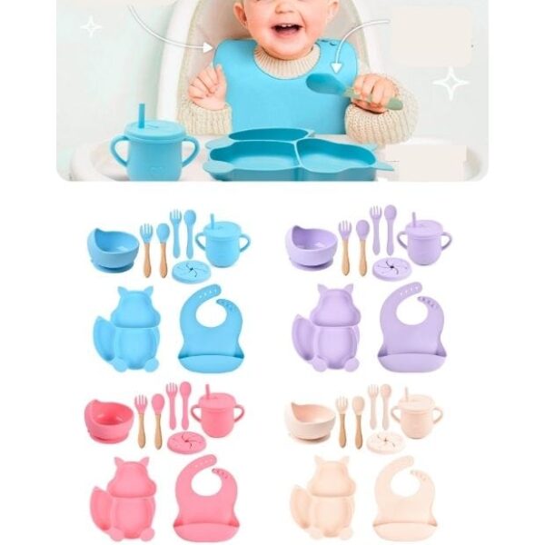 Kit de Alimentación Infantil Ardilla – 10 Piezas