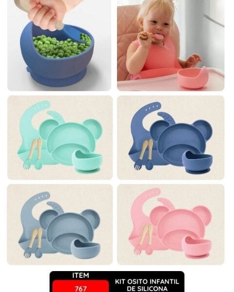 Kit Osito Infantil de Silicona, Seguro y Práctico para Bebé