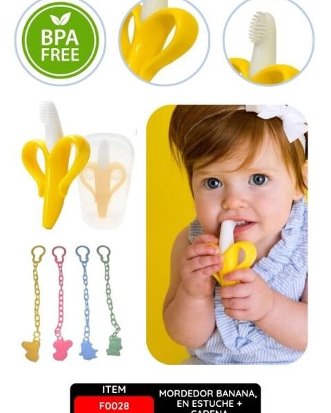 Mordedor Infantil de Silicona – Diseño de Banana PVC