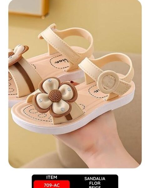 Sandalia Flor Beige