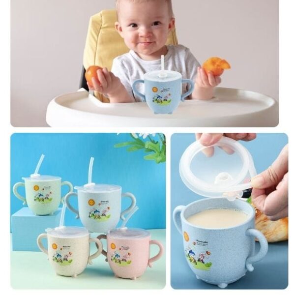 Taza Infantil con Cañita de Bambú para Bebé