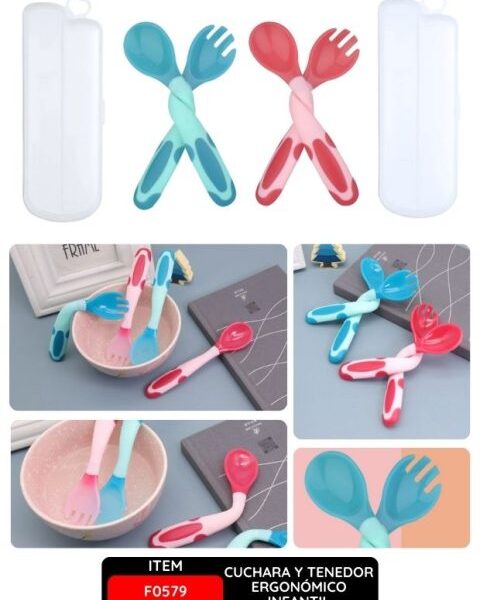 Cuchara y Tenedor Ergonómico Infantil