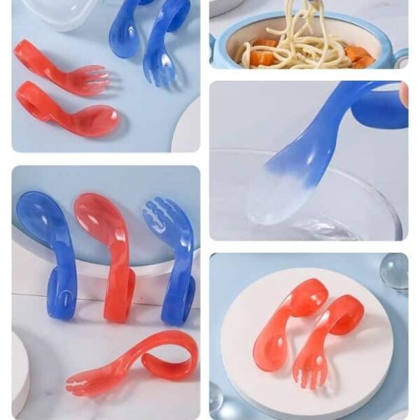 Cuchara y Tenedor Infantil de Silicona