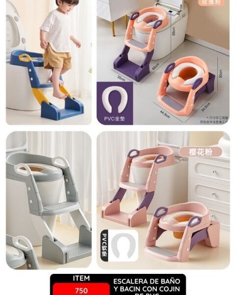 ESCALERA DE BAÑO Y BACIN CON COJIN DE PVC