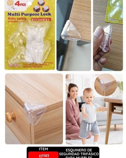 Esquinero de Seguridad Trifásico para Muebles, Protección para Bebés y Niños