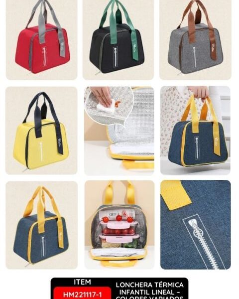 Lonchera Térmica Infantil Lineal – Colores Variados
