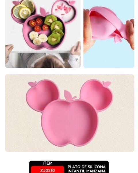 Plato de Silicona Infantil Manzana
