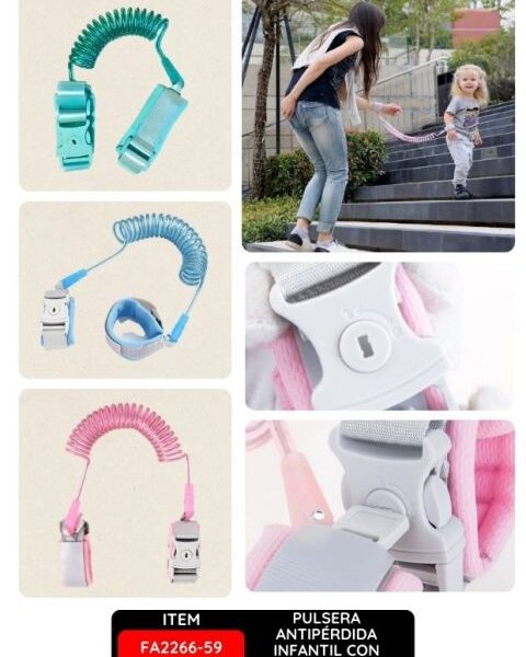 Pulsera Antipérdida Infantil con Cerradura – Colores Variados