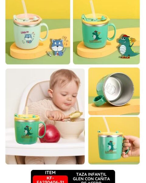 Taza Infantil Glen con Cañita de Acero