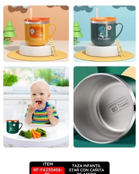 Taza Infantil Star con Cañita de Acero