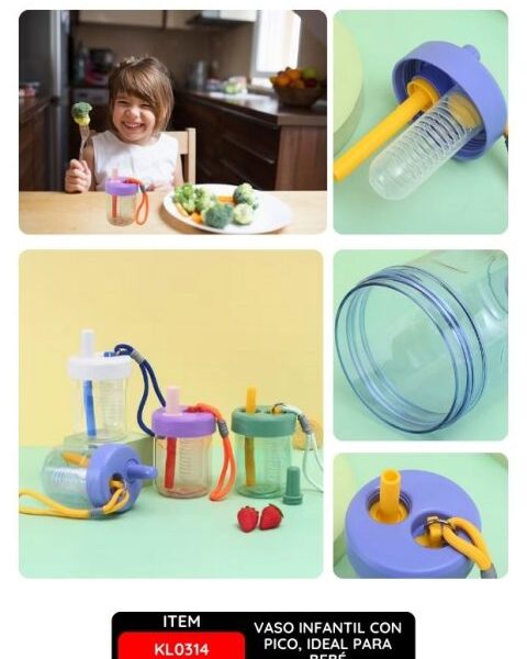 Vaso Infantil con Pico, Ideal para Bebé